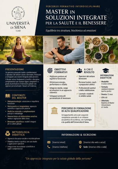 MASTER in Soluzioni Integrate per la Salute e il Benessere